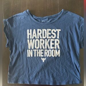 Navy under armour cropped workout shirt